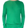 Muse Threads Emerald Waffle Men's Long Sleeve Lounge Crew