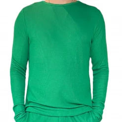 Muse Threads Emerald Waffle Men's Long Sleeve Lounge Crew