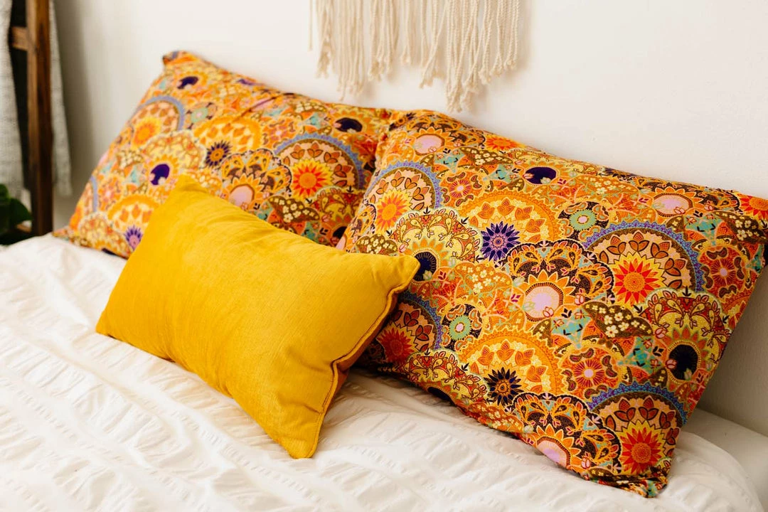 Muse Threads Sunshine Mandala Standard Pillow Case Set 4 Muse Threads Sunshine Mandala Standard Pillow Case Set