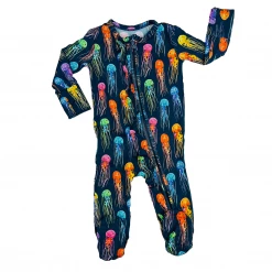 Muse Threads Little Humans Rainbow Jellies Zip Footie With Ruffles