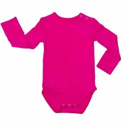 Muse Threads Festive Pink Long Sleeve Bodysuit