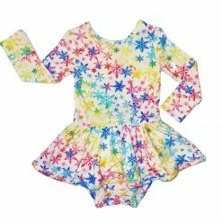 Muse Threads Little Humans Rainbow Snowflakes Leotard Dress