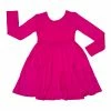 Muse Threads Festive Pink Long Sleeve Skater Dress