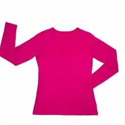 Muse Threads Festive Pink Women's Long Sleeve Lounge V-Neck Big Humans